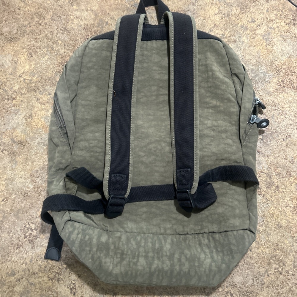 Kipling Foldable Backpack Olive Green Nylon Lightweight Travel Daypack Tote Bag - Picture 2 of 4